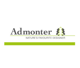Logo der Admonter GmbH mit Slogan „NATURE’S FAVOURITE DESIGNER“.