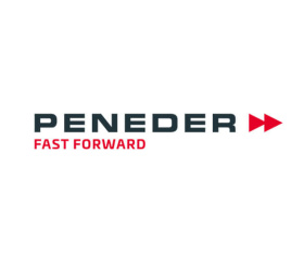 PENEDER Logo mit dem Slogan "FAST FORWARD" für innovative Bau- und Ziviltechniklösungen.